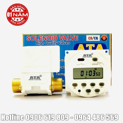 Van khóa nước dùng điện 12V có hẹn giờ tự động ATA TĐ-04