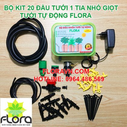 Bộ tưới tự động FLORA 20 đầu béc tưới nhỏ giọt 1 tia