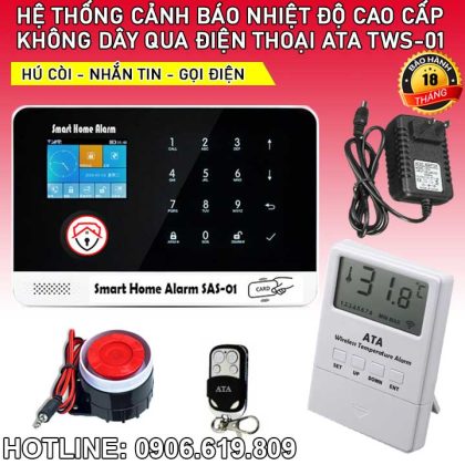 Máy cảnh báo nhiệt độ tăng hú còi qua điện thoại TWS01