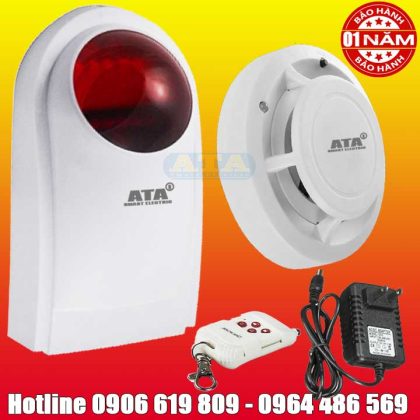 Bộ máy báo cháy gia đình không dây hú còi báo động ATA BC-02