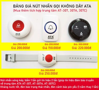 nút nhấn chuông gọi nhân viên phục vụ không dây